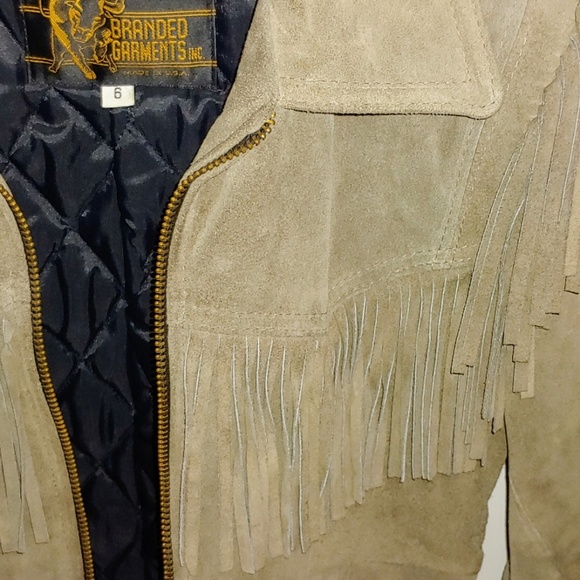 🍁Vintage 1960s🍁Suede Fringe Biker Jacket - Picture 4 of 7